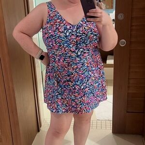 Maxine of Hollywood Skirted One Piece Swimsuit Size 18 Swimdress
